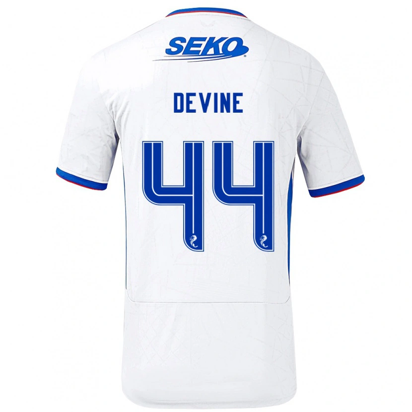 Danxen Damen Adam Devine #44 Weiß Blau Auswärtstrikot Trikot 2024/25 T-Shirt