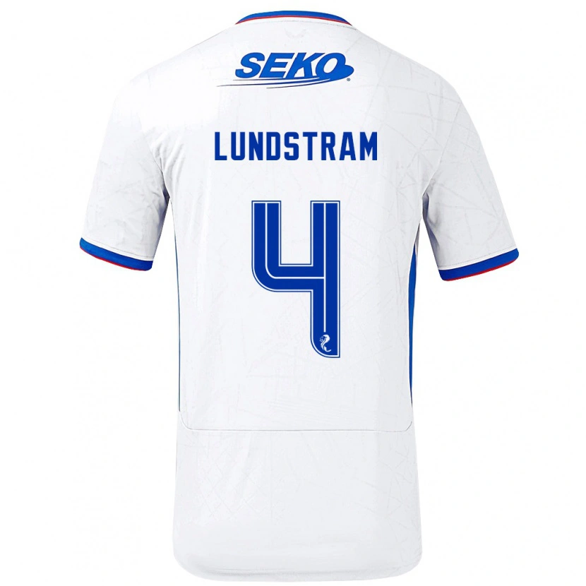 Danxen Damen John Lundstram #4 Weiß Blau Auswärtstrikot Trikot 2024/25 T-Shirt