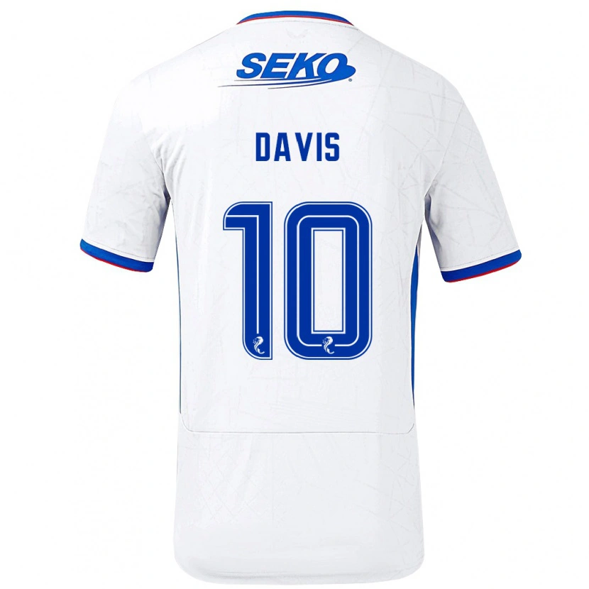 Danxen Damen Steven Davis #10 Weiß Blau Auswärtstrikot Trikot 2024/25 T-Shirt