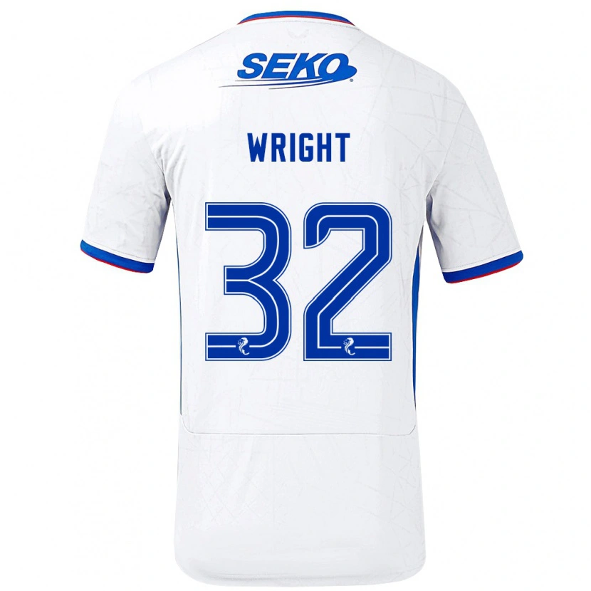 Danxen Damen Kieran Wright #32 Weiß Blau Auswärtstrikot Trikot 2024/25 T-Shirt