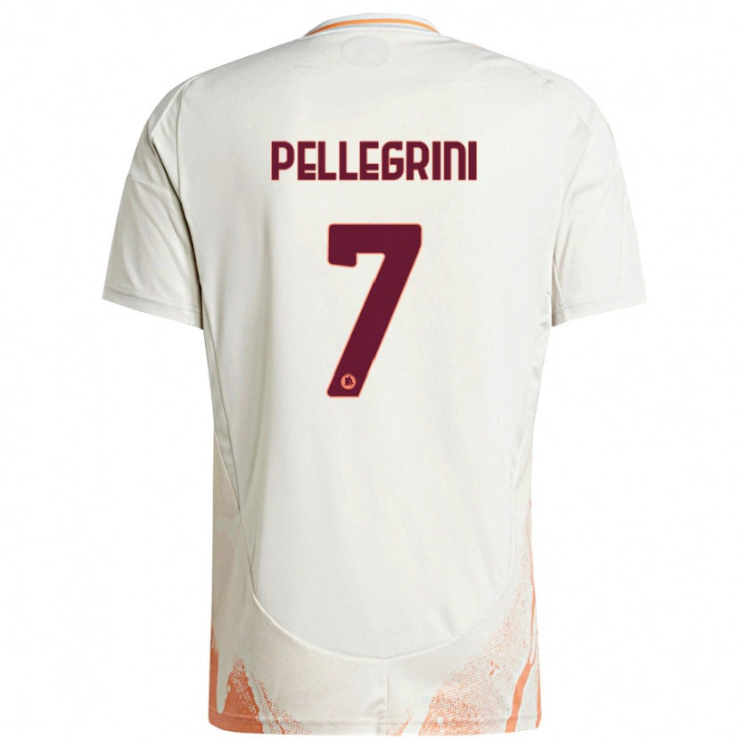 Danxen Damen Lorenzo Pellegrini #7 Cremeweiß Orange Auswärtstrikot Trikot 2024/25 T-Shirt