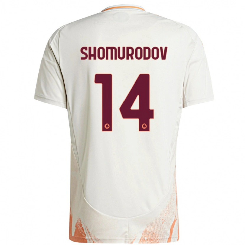 Danxen Damen Eldor Shomurodov #14 Cremeweiß Orange Auswärtstrikot Trikot 2024/25 T-Shirt