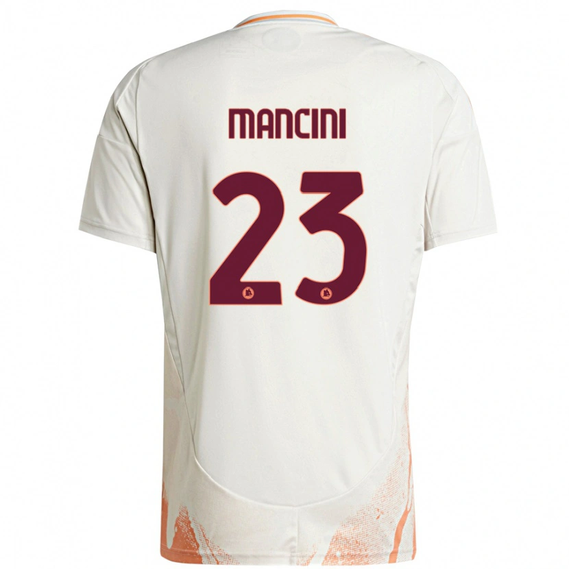 Danxen Damen Gianluca Mancini #23 Cremeweiß Orange Auswärtstrikot Trikot 2024/25 T-Shirt