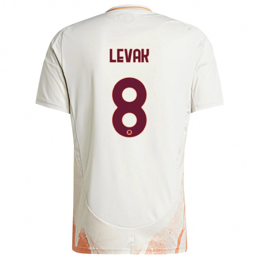 Danxen Damen Sergej Levak #8 Cremeweiß Orange Auswärtstrikot Trikot 2024/25 T-Shirt