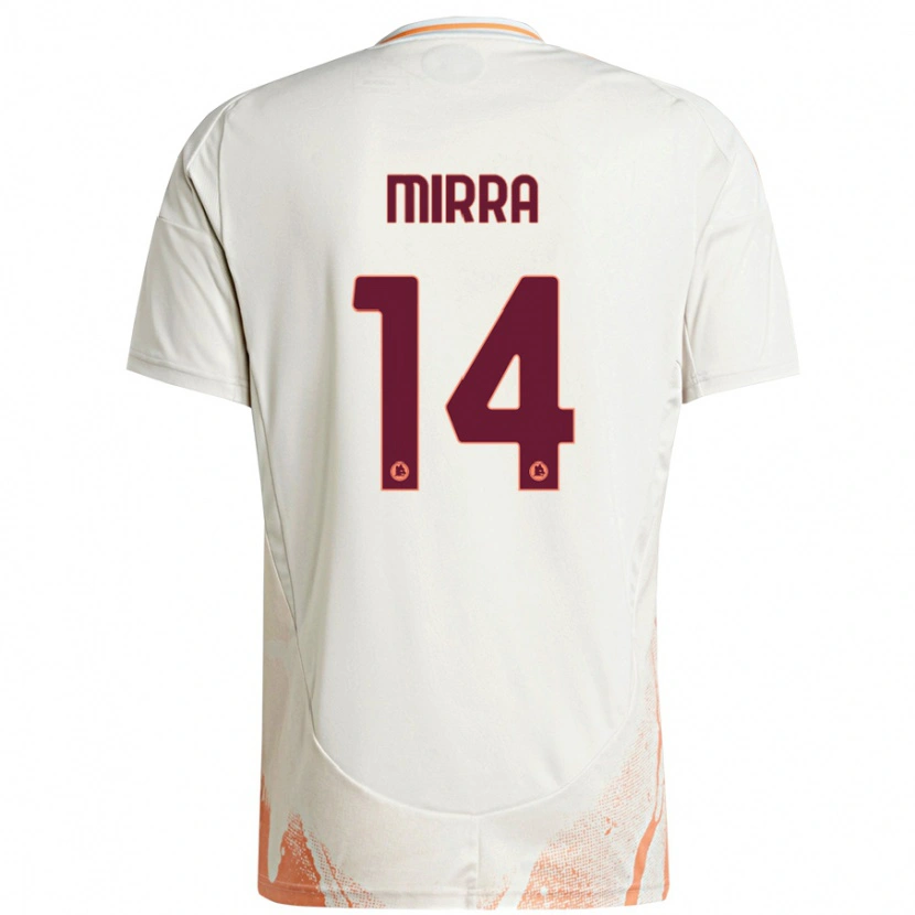 Danxen Damen Jacopo Mirra #14 Cremeweiß Orange Auswärtstrikot Trikot 2024/25 T-Shirt