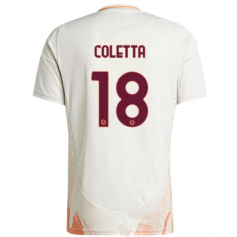 Danxen Damen Federico Coletta #18 Cremeweiß Orange Auswärtstrikot Trikot 2024/25 T-Shirt