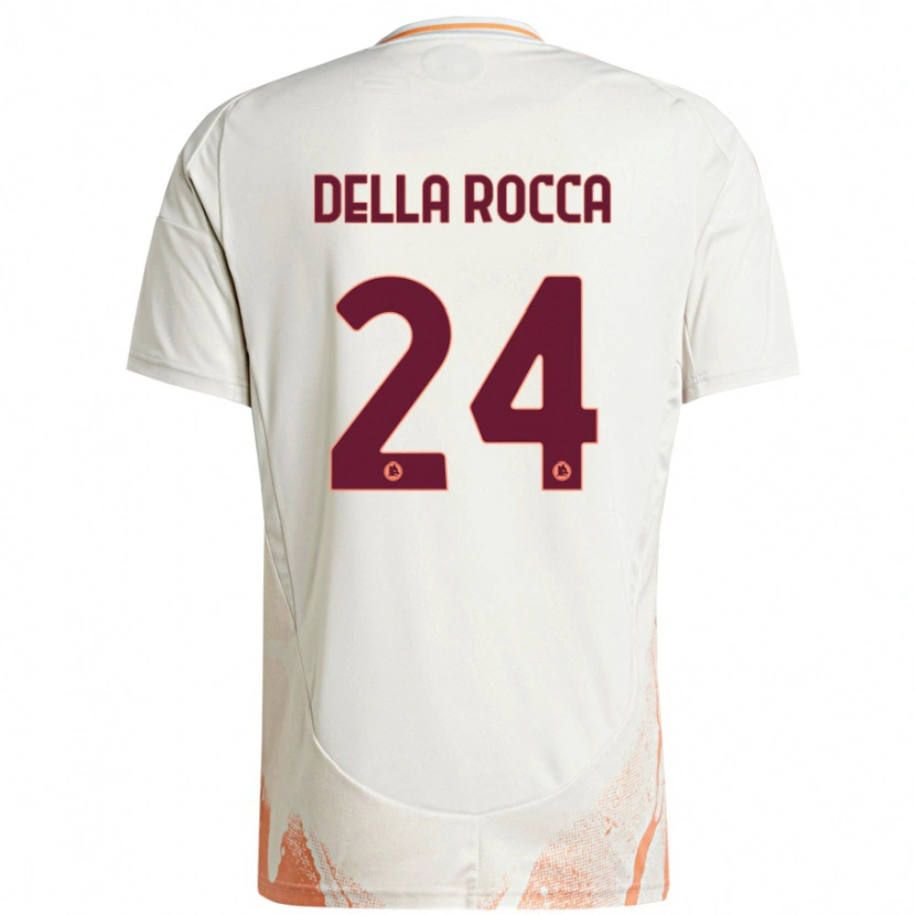 Danxen Damen Mattia Della Rocca #24 Cremeweiß Orange Auswärtstrikot Trikot 2024/25 T-Shirt