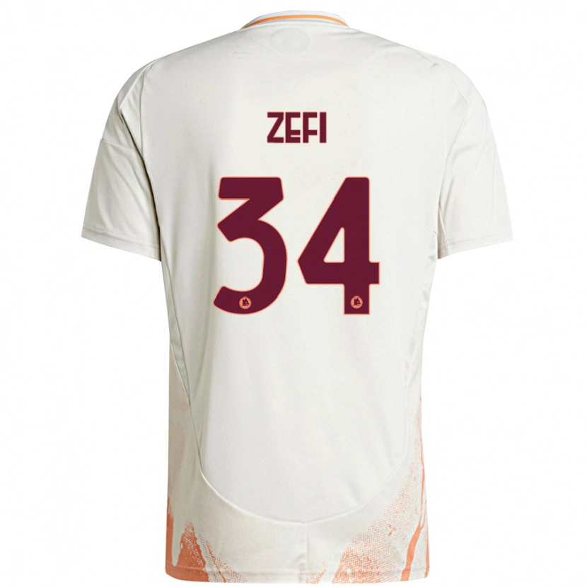Danxen Damen Kevin Zefi #34 Cremeweiß Orange Auswärtstrikot Trikot 2024/25 T-Shirt