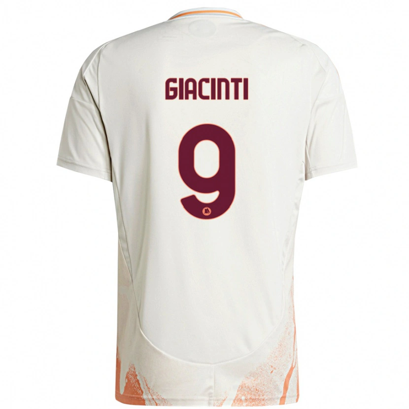Danxen Damen Valentina Giacinti #9 Cremeweiß Orange Auswärtstrikot Trikot 2024/25 T-Shirt