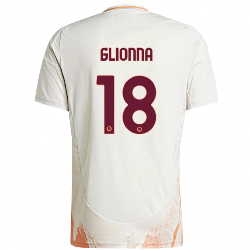 Danxen Damen Benedetta Glionna #18 Cremeweiß Orange Auswärtstrikot Trikot 2024/25 T-Shirt