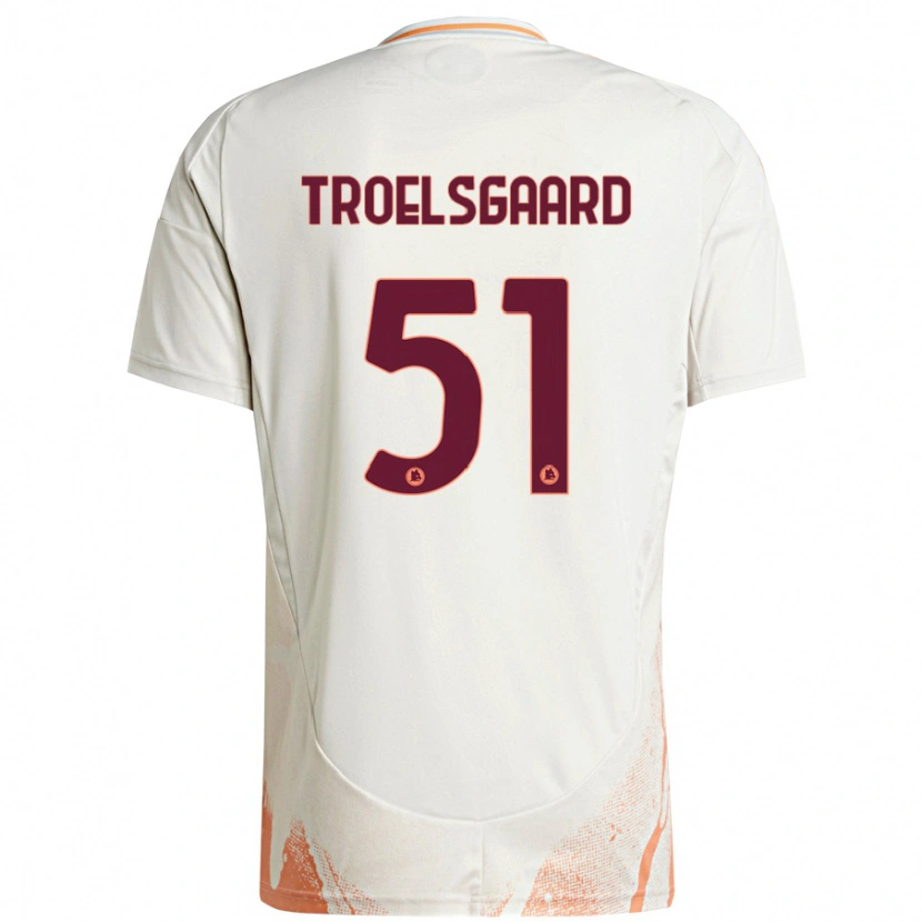 Danxen Damen Sanne Troelsgaard #51 Cremeweiß Orange Auswärtstrikot Trikot 2024/25 T-Shirt