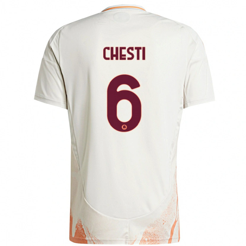 Danxen Damen Francesco Chesti #6 Cremeweiß Orange Auswärtstrikot Trikot 2024/25 T-Shirt