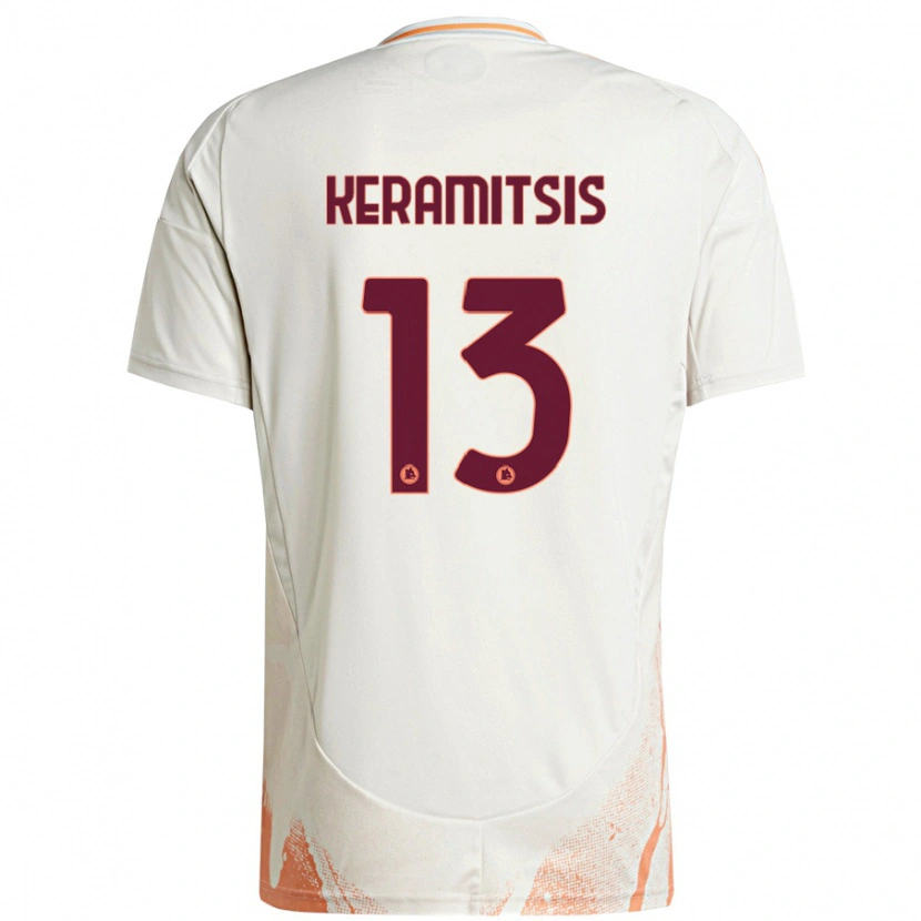 Danxen Damen Dimitrios Keramitsis #13 Cremeweiß Orange Auswärtstrikot Trikot 2024/25 T-Shirt
