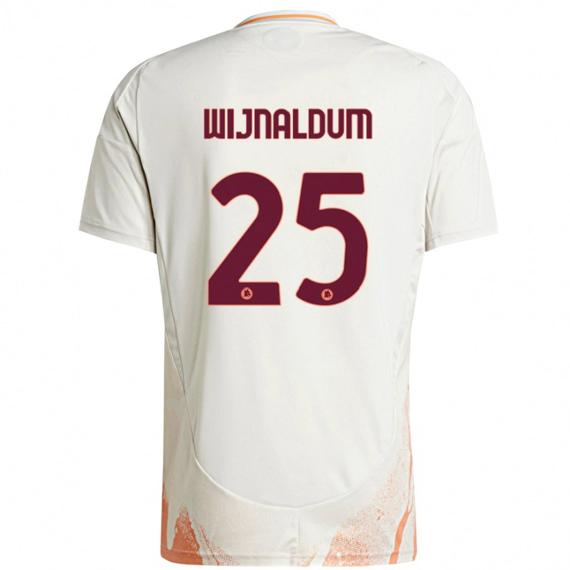 Danxen Damen Georginio Wijnaldum #25 Cremeweiß Orange Auswärtstrikot Trikot 2024/25 T-Shirt