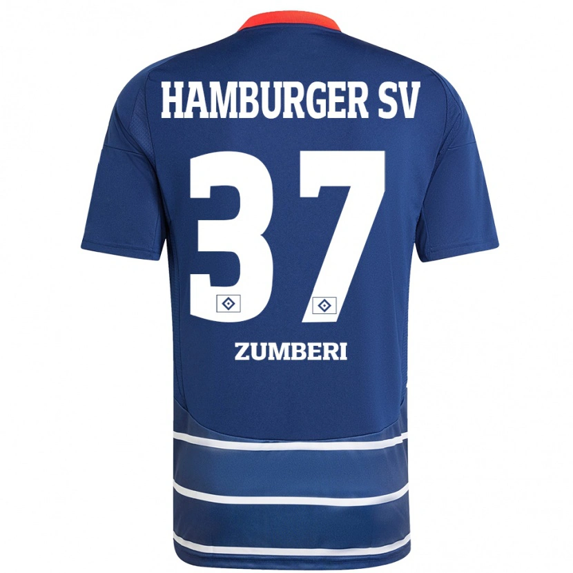 Danxen Damen Valon Zumberi #37 Dunkelblau Auswärtstrikot Trikot 2024/25 T-Shirt