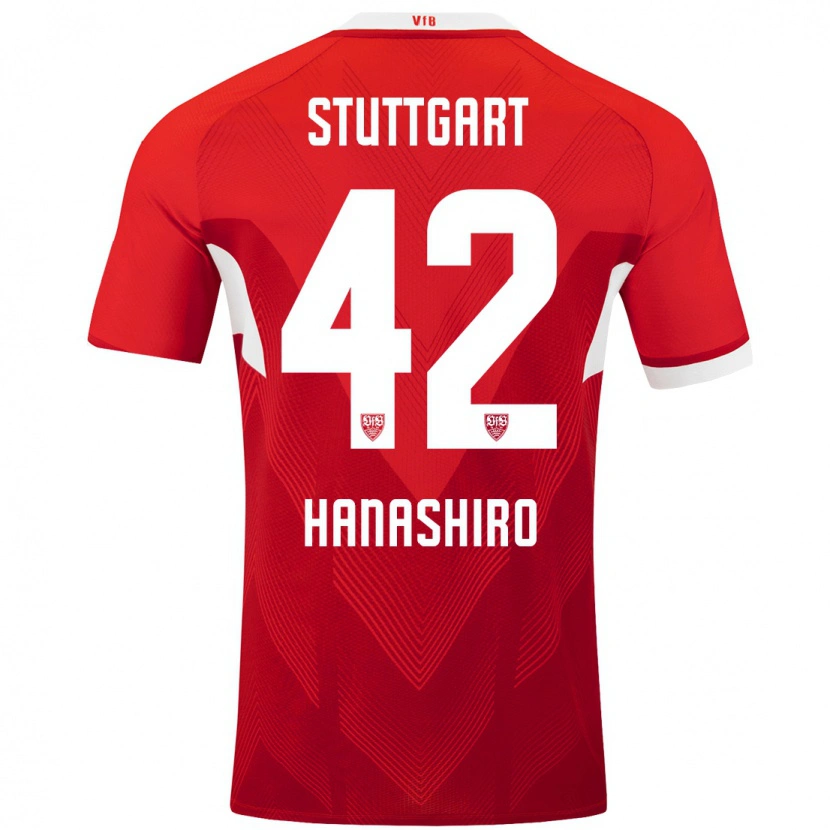 Danxen Damen Rinto Hanashiro #42 Rot Weiß Auswärtstrikot Trikot 2024/25 T-Shirt