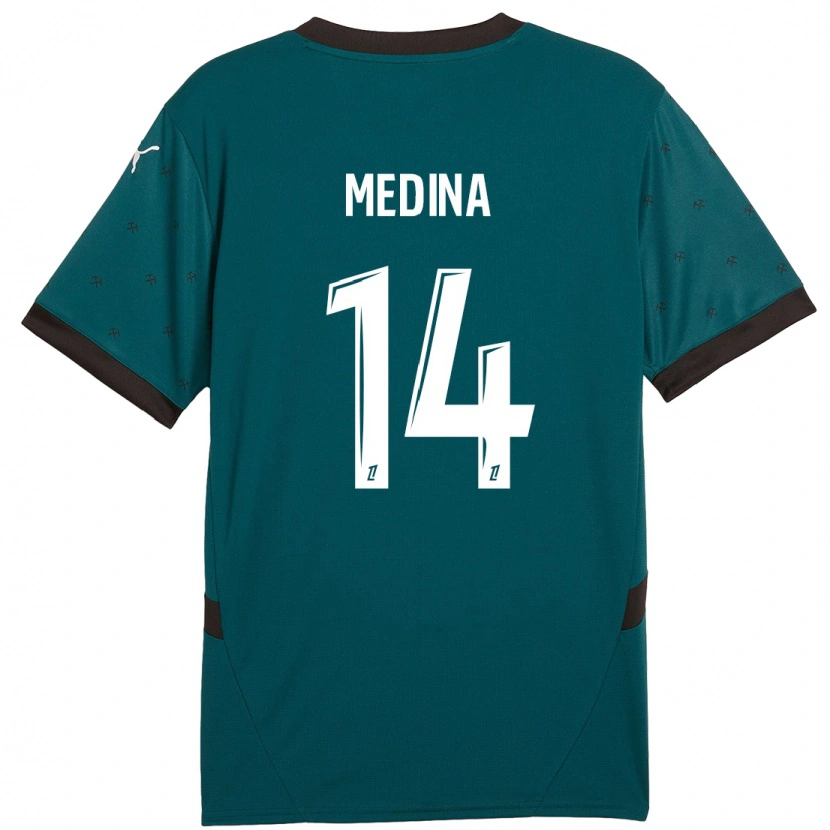 Danxen Damen Facundo Medina #14 Dunkelgrün Auswärtstrikot Trikot 2024/25 T-Shirt