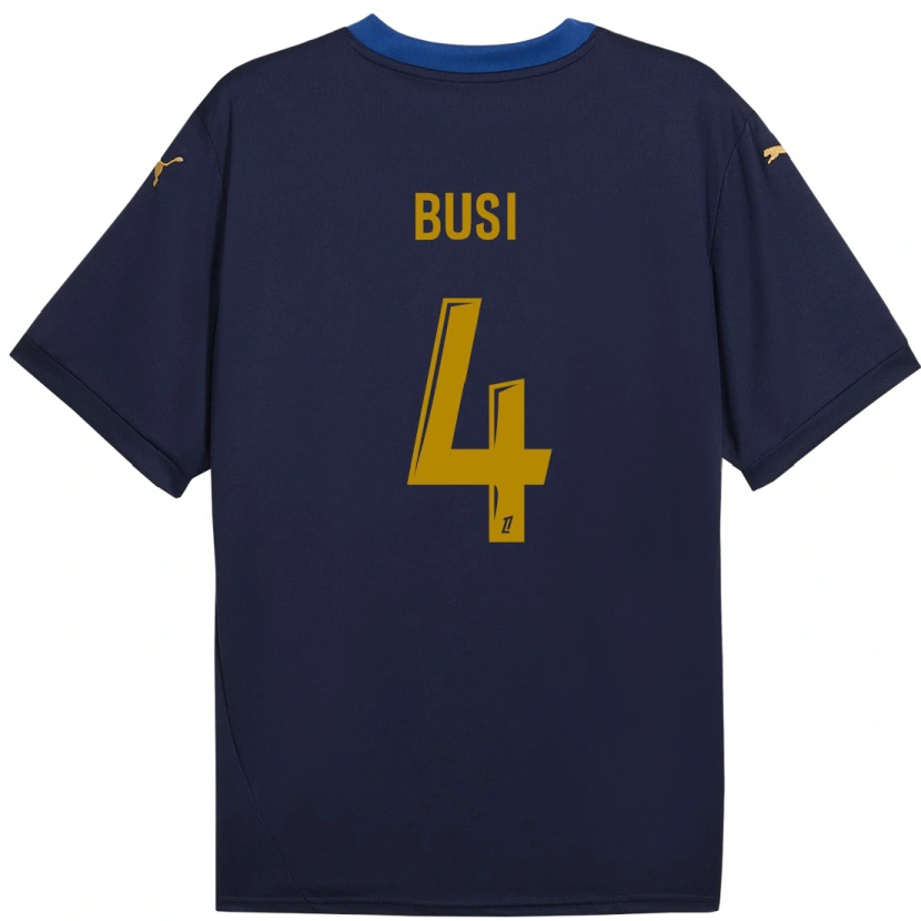 Danxen Damen Maxime Busi #4 Marineblau Gold Auswärtstrikot Trikot 2024/25 T-Shirt