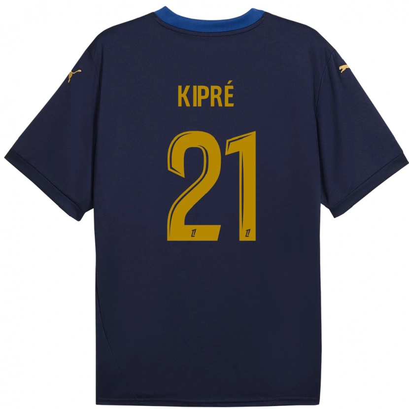 Danxen Damen Cédric Kipré #21 Marineblau Gold Auswärtstrikot Trikot 2024/25 T-Shirt