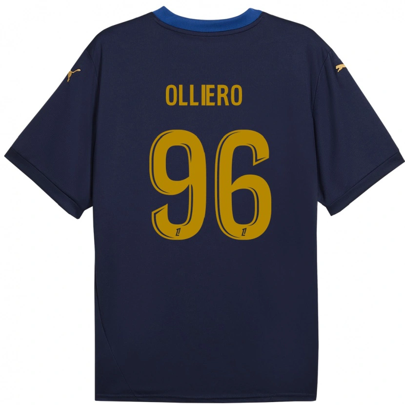 Danxen Damen Alexandre Olliero #96 Marineblau Gold Auswärtstrikot Trikot 2024/25 T-Shirt