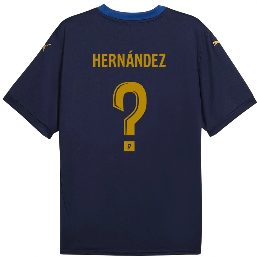 Danxen Damen Melvin Hernández #0 Marineblau Gold Auswärtstrikot Trikot 2024/25 T-Shirt