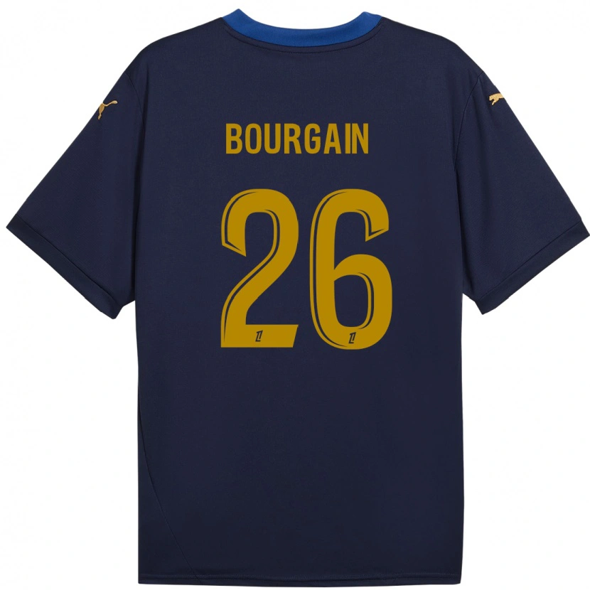 Danxen Damen Léa Bourgain #26 Marineblau Gold Auswärtstrikot Trikot 2024/25 T-Shirt