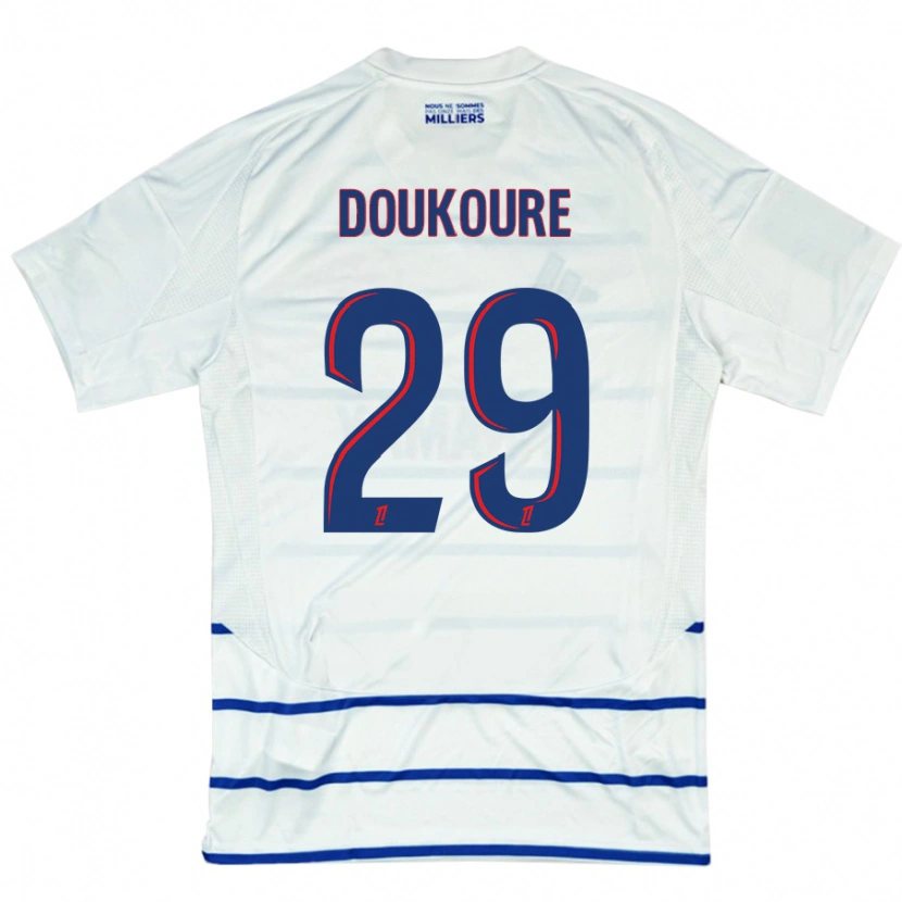 Danxen Damen Ismaël Doukouré #29 Weiß Blau Auswärtstrikot Trikot 2024/25 T-Shirt