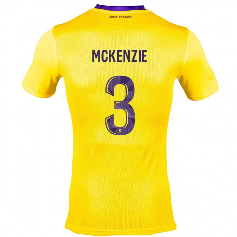 Danxen Damen Mark Mckenzie #3 Gelb Lila Auswärtstrikot Trikot 2024/25 T-Shirt
