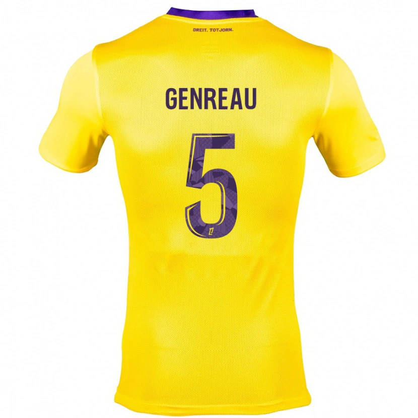 Danxen Damen Denis Genreau #5 Gelb Lila Auswärtstrikot Trikot 2024/25 T-Shirt