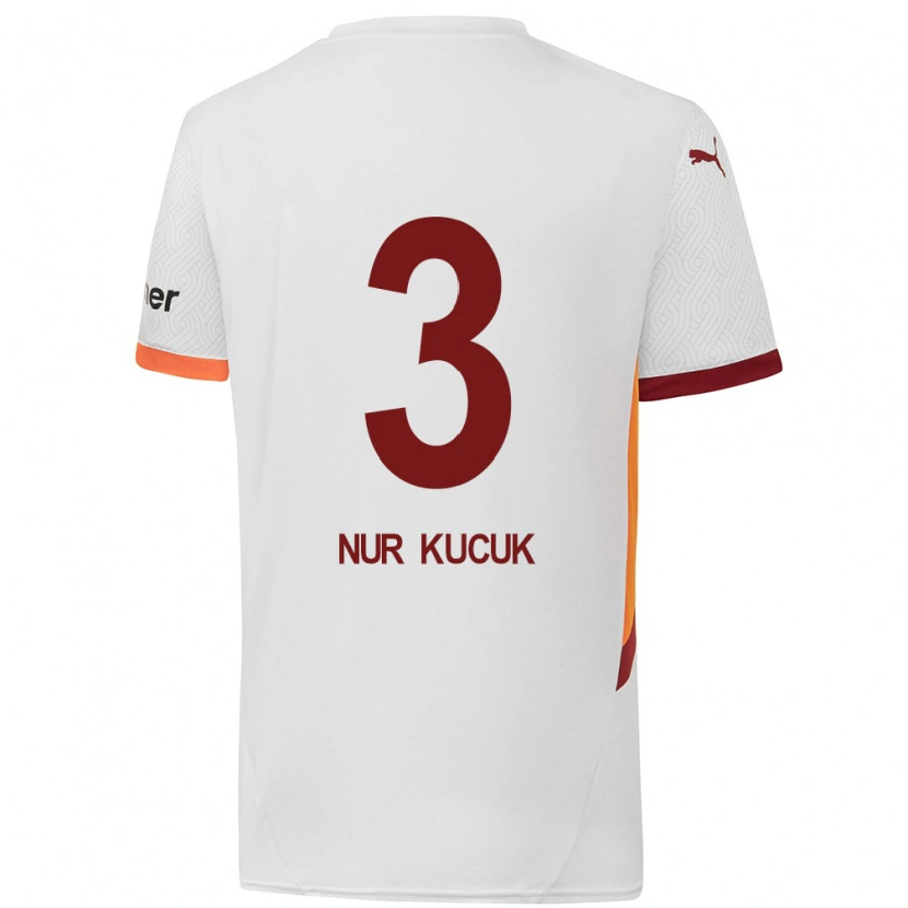 Danxen Damen Rabia Nur Küçük #3 Weiß Gelb Rot Auswärtstrikot Trikot 2024/25 T-Shirt