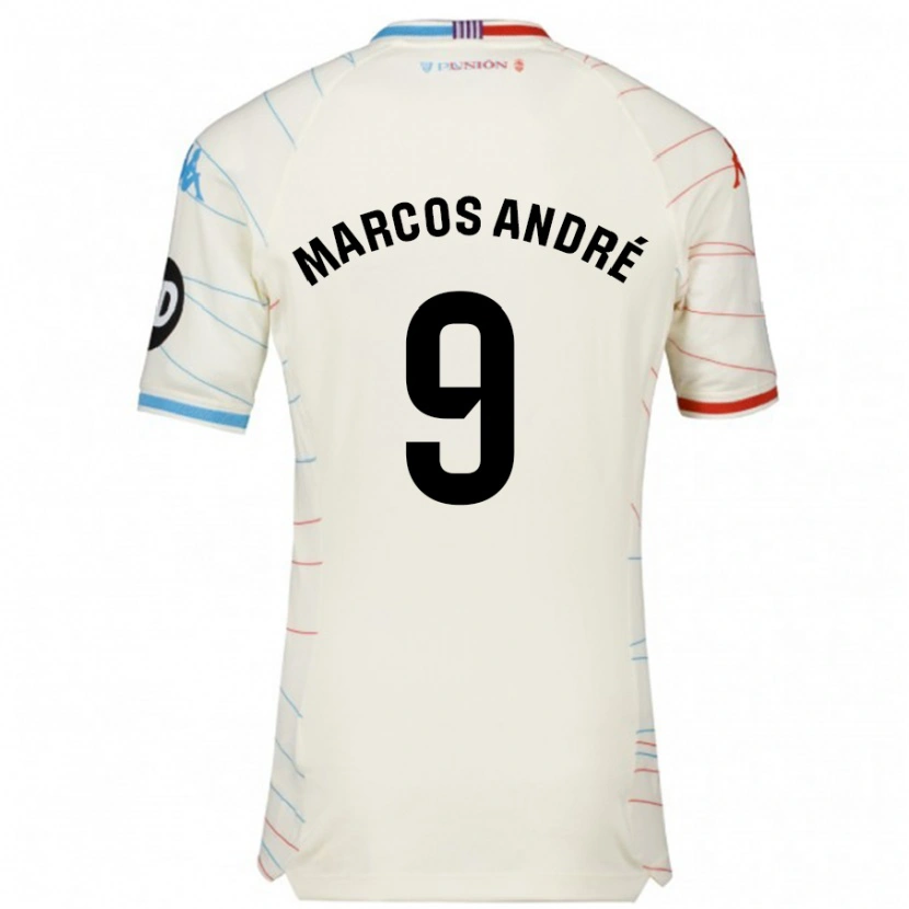 Danxen Damen Marcos André #9 Weiß Rot Blau Auswärtstrikot Trikot 2024/25 T-Shirt
