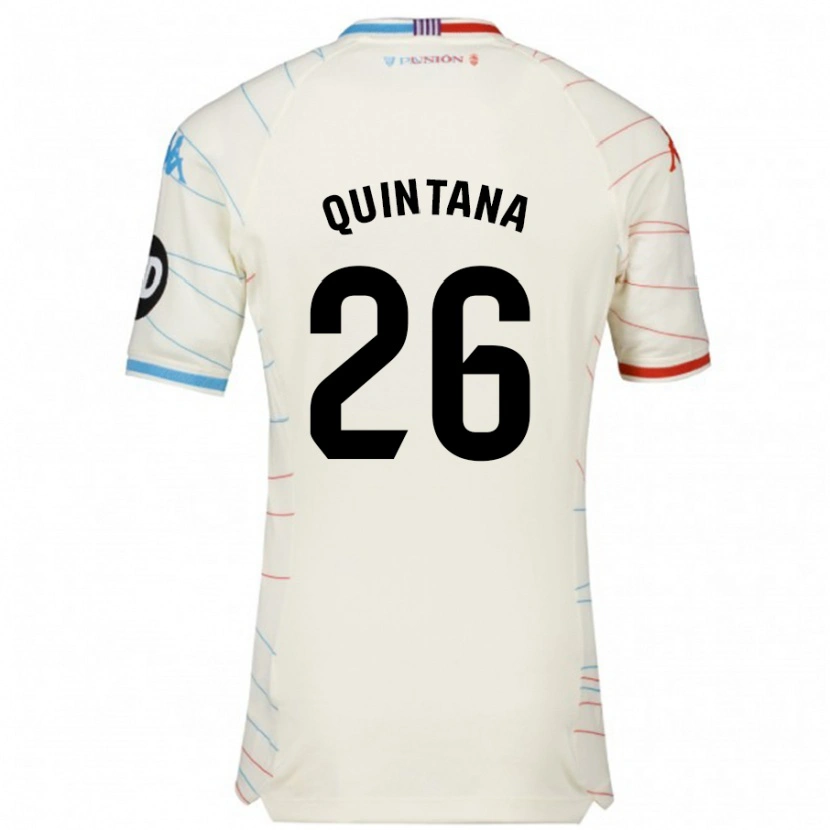 Danxen Damen Alberto Quintana #26 Weiß Rot Blau Auswärtstrikot Trikot 2024/25 T-Shirt