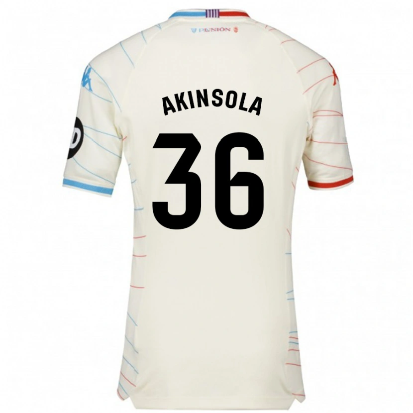 Danxen Damen Tunde Akinsola #36 Weiß Rot Blau Auswärtstrikot Trikot 2024/25 T-Shirt