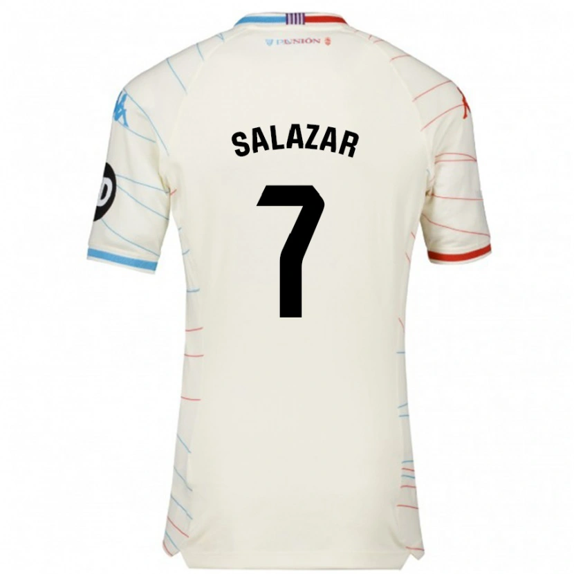 Danxen Damen Israel Salazar #7 Weiß Rot Blau Auswärtstrikot Trikot 2024/25 T-Shirt