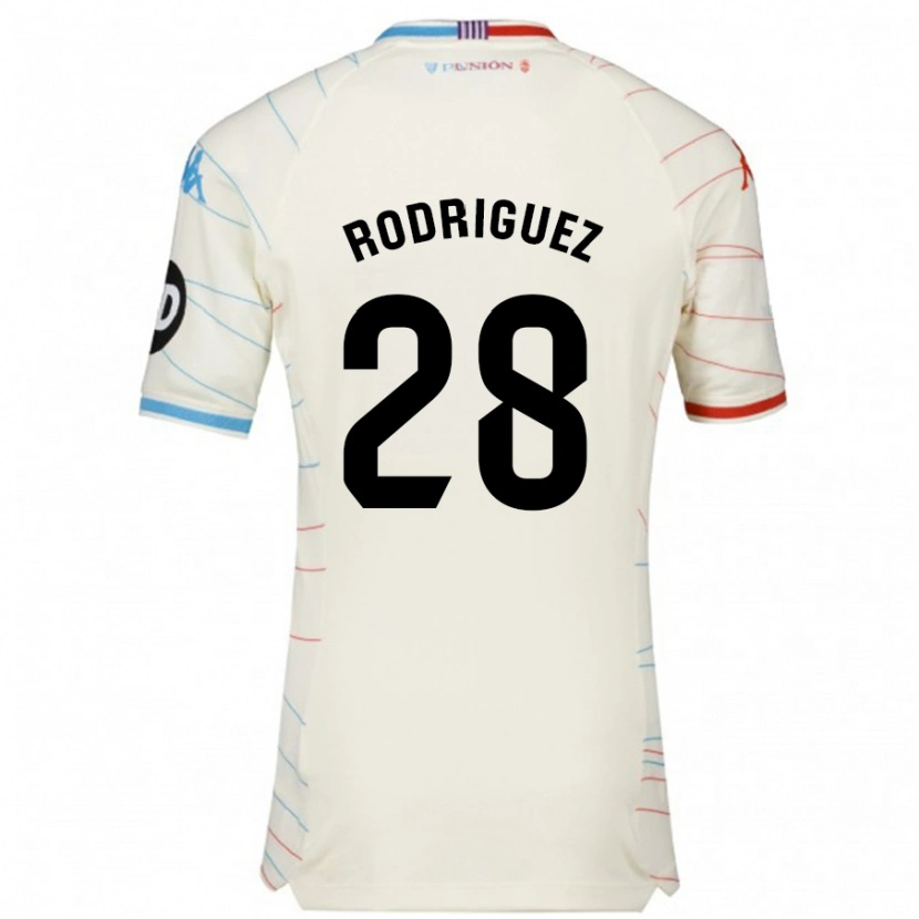 Danxen Damen Yago Rodríguez #28 Weiß Rot Blau Auswärtstrikot Trikot 2024/25 T-Shirt