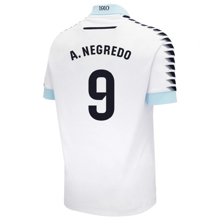 Danxen Damen Álvaro Negredo #9 Weiß Blau Auswärtstrikot Trikot 2024/25 T-Shirt