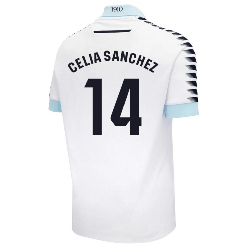 Danxen Damen Celia Sánchez García #14 Weiß Blau Auswärtstrikot Trikot 2024/25 T-Shirt