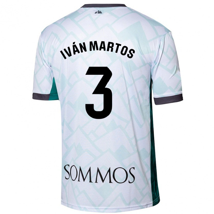Danxen Damen Iván Martos #3 Weiß Grün Auswärtstrikot Trikot 2024/25 T-Shirt