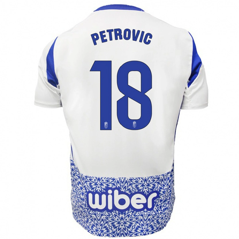 Danxen Damen Njegos Petrovic #18 Weiß Blau Auswärtstrikot Trikot 2024/25 T-Shirt