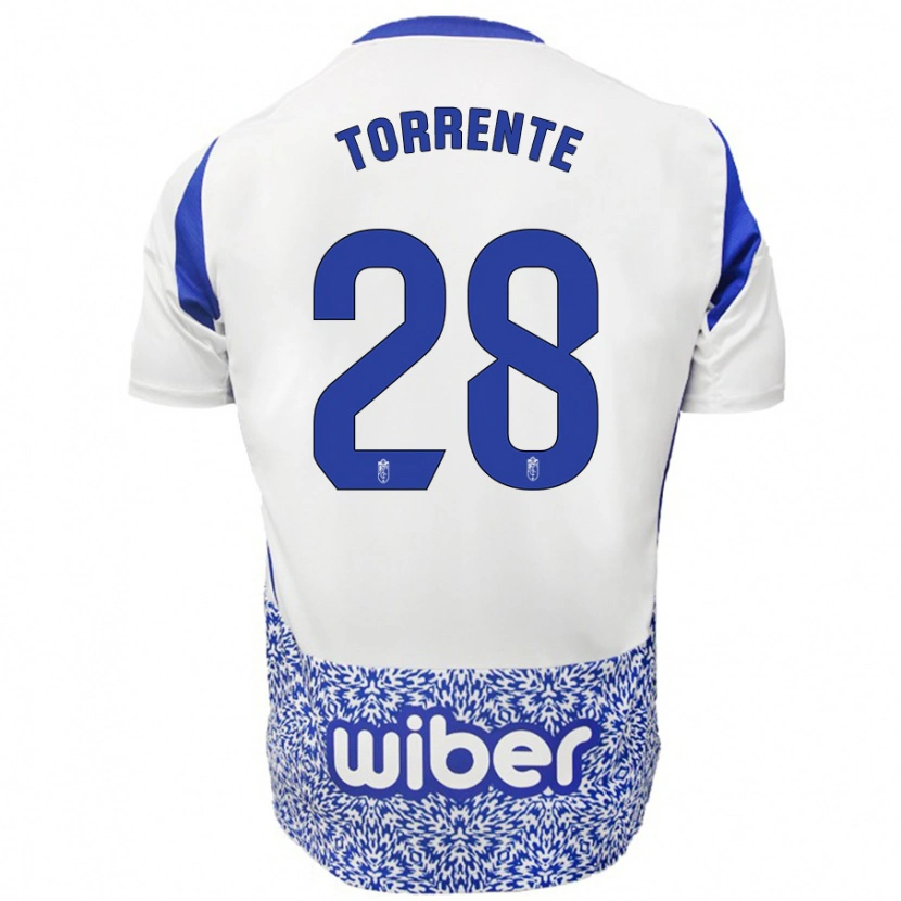 Danxen Damen Raúl Torrente #28 Weiß Blau Auswärtstrikot Trikot 2024/25 T-Shirt