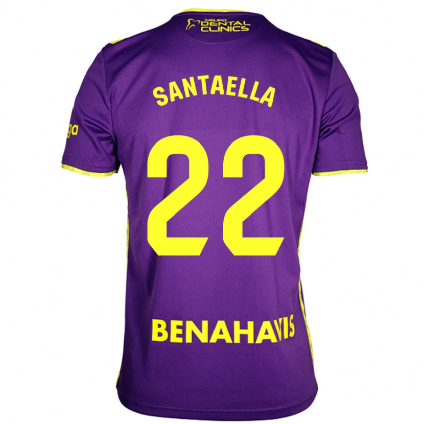 Danxen Damen Miguel Ángel Santaella #22 Lila Gelb Auswärtstrikot Trikot 2024/25 T-Shirt