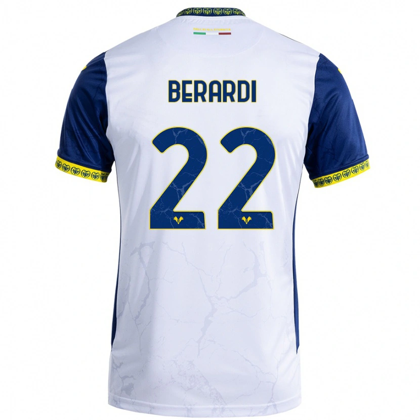 Danxen Damen Alessandro Berardi #22 Weiß Blau Auswärtstrikot Trikot 2024/25 T-Shirt