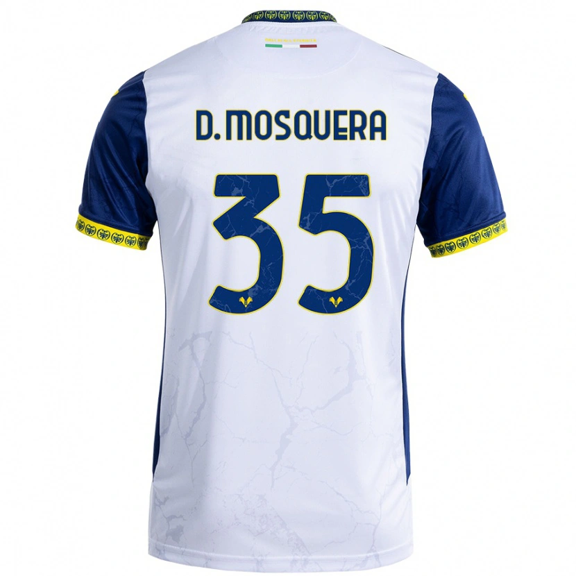 Danxen Damen Daniel Mosquera #35 Weiß Blau Auswärtstrikot Trikot 2024/25 T-Shirt