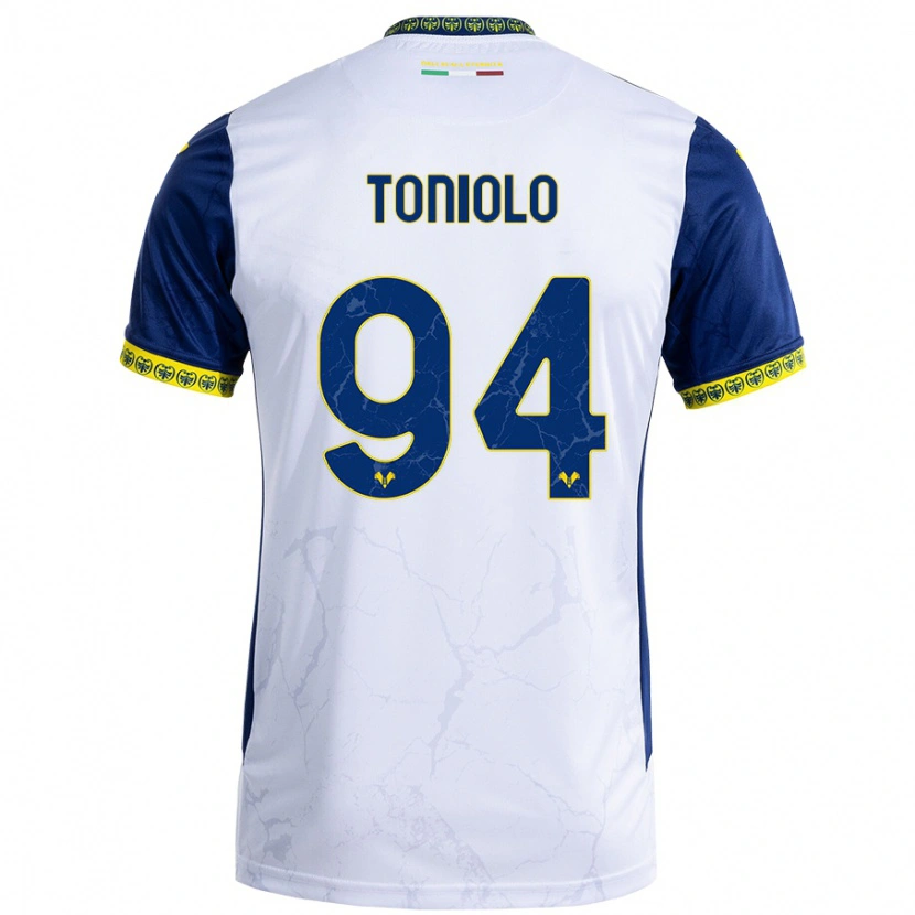 Danxen Damen Giacomo Toniolo #94 Weiß Blau Auswärtstrikot Trikot 2024/25 T-Shirt