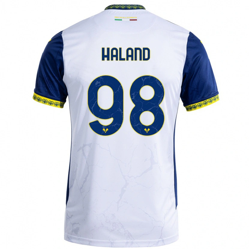Danxen Damen Benedicte Iversen Håland #98 Weiß Blau Auswärtstrikot Trikot 2024/25 T-Shirt