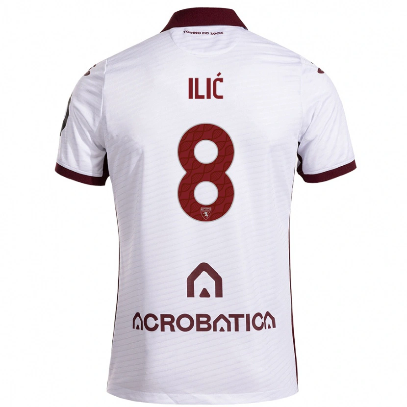 Danxen Damen Ivan Ilić #8 Weiß Kastanienbraun Auswärtstrikot Trikot 2024/25 T-Shirt