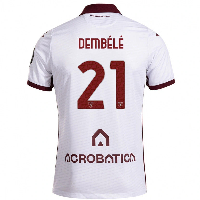 Danxen Damen Ali Dembélé #21 Weiß Kastanienbraun Auswärtstrikot Trikot 2024/25 T-Shirt