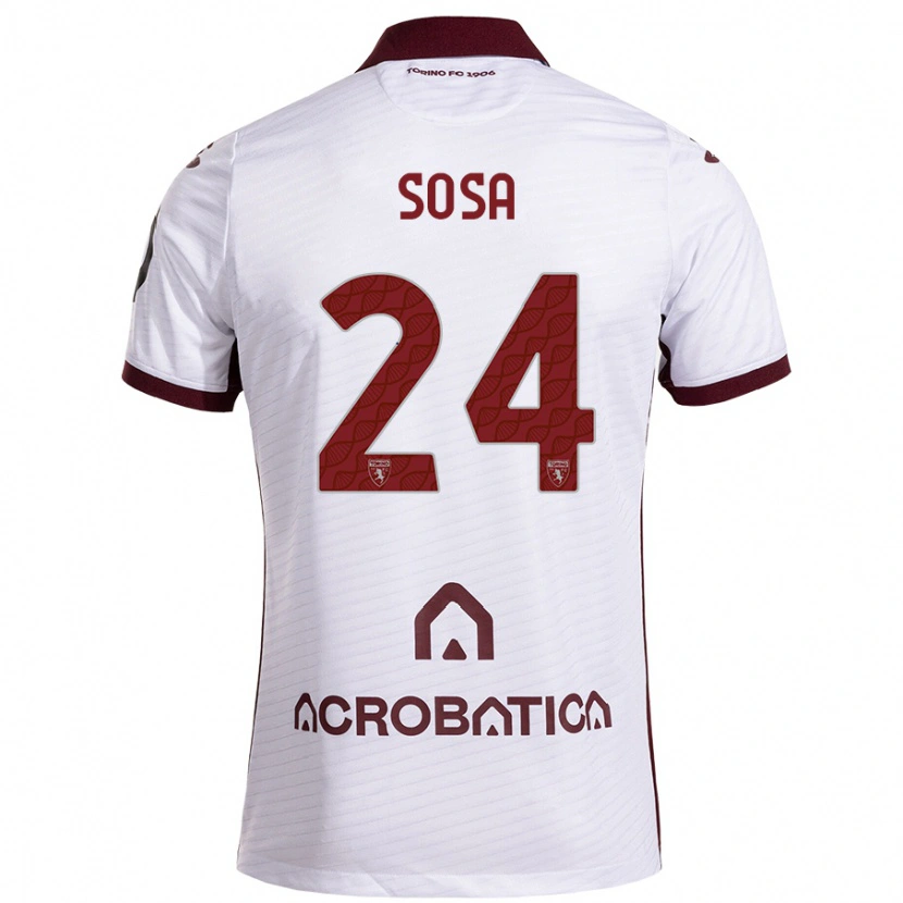 Danxen Damen Borna Sosa #24 Weiß Kastanienbraun Auswärtstrikot Trikot 2024/25 T-Shirt