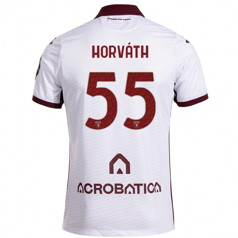 Danxen Damen Krisztofer Horváth #55 Weiß Kastanienbraun Auswärtstrikot Trikot 2024/25 T-Shirt