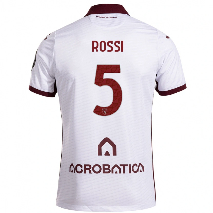 Danxen Damen Simone Rossi #5 Weiß Kastanienbraun Auswärtstrikot Trikot 2024/25 T-Shirt